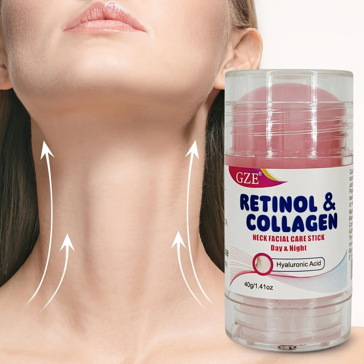 GZE Retinol & Collagen Neck Stick: Facial Moisturizer with Retinol & Collagen Complex, Day & Night Cream - Hydrating Face Cream Qme