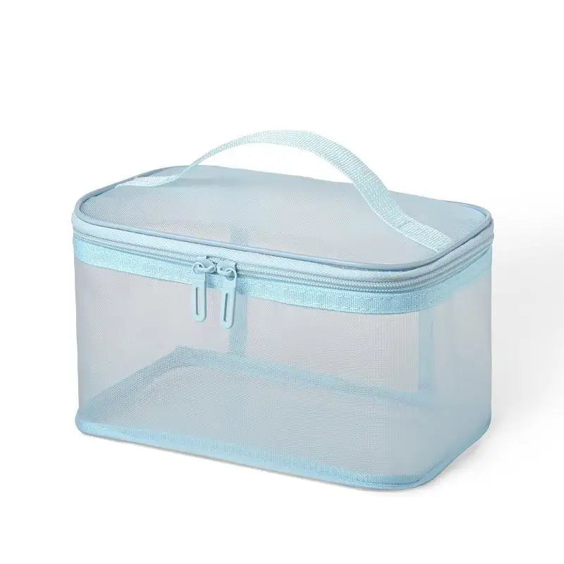 Transparent Mesh Travel Cosmetic Bag | Large Capacity Makeup & Skincare Organizer | Perfect Clear Toiletry Pouch for Vacations Qme style 4