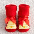 Kids Children's Socks for Girls Boys Non-slip Print Cotton Toddler Baby Christmas Socks for Newborns Infant Short Socks Clothing Qme small bell 0-1T