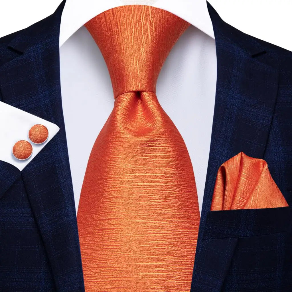 Hi-tie Designer Tie Men Orange Grey Paisley 2023 Fashion Silk Wedding Qme 3250