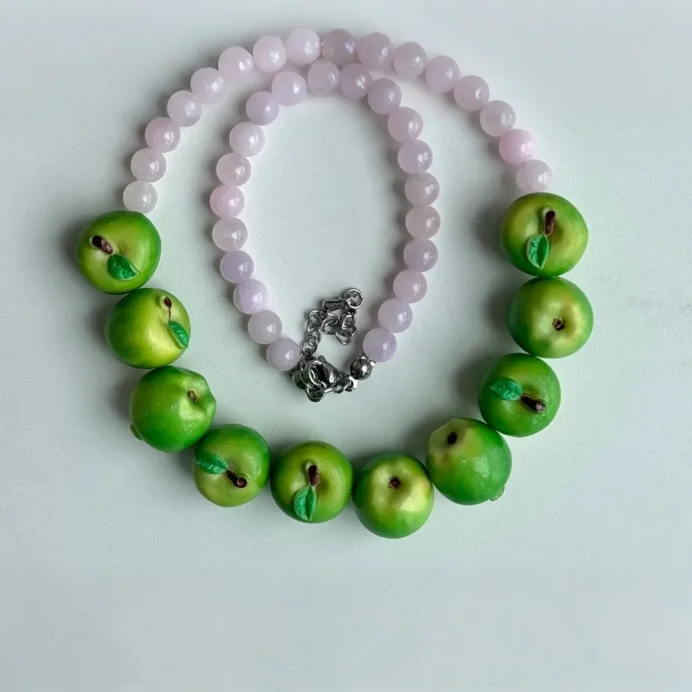 Simple Layered Beads Fruit Necklace Stackable Blueberries Multi Layer Qme A11 Necklace