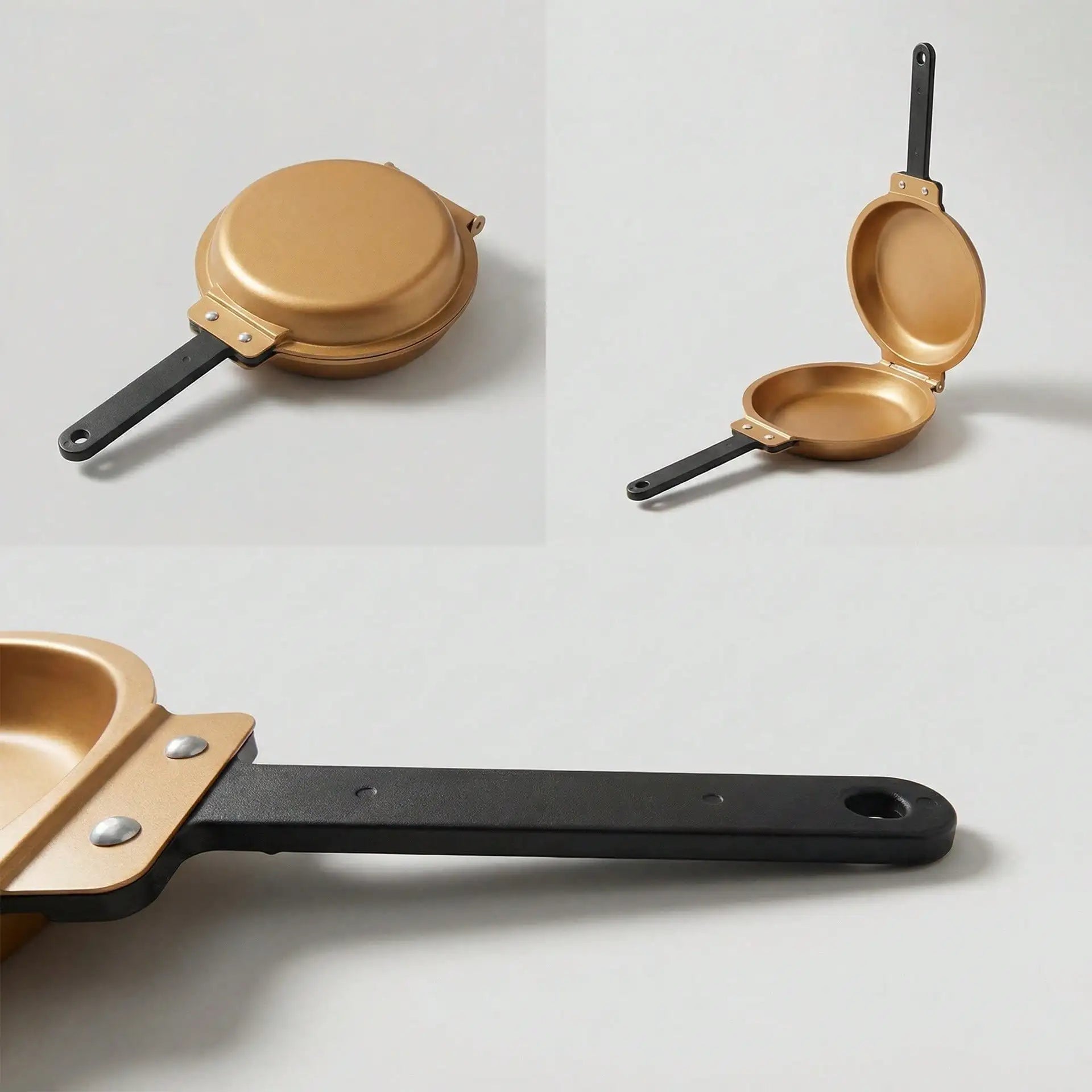 Double Sided Flat Bottomed Cake Pan Foldable Frying Low Oil Fume Eggs Qme
