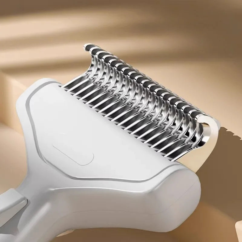 Pet Hair Removal Comb Curved Stainless Steel Teeth Dogs Cats Qme