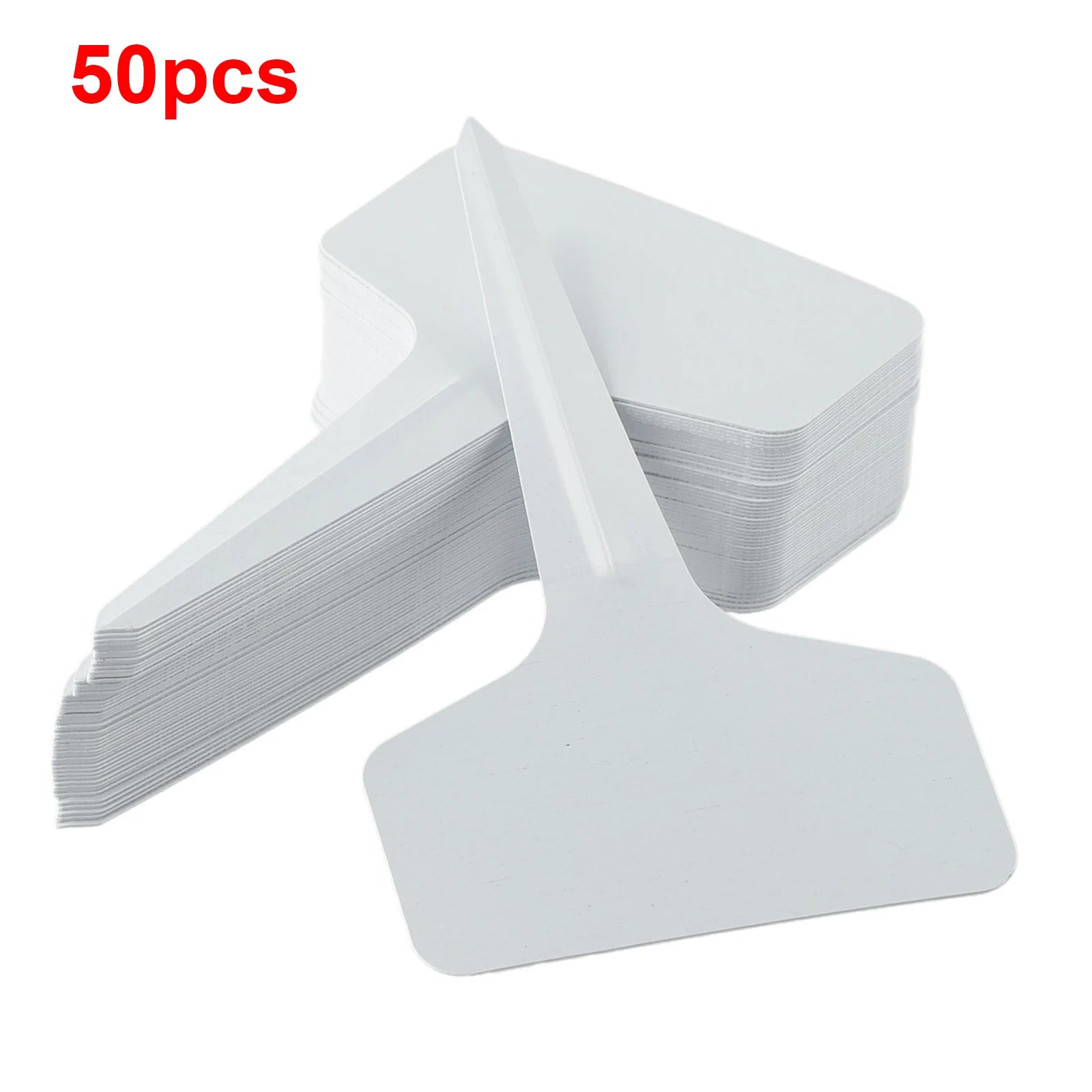 50pcs T-Type Plant Label Markers PVC Garden Plants Classification Sorting Sign Tags Plant Nursery Markers Label Qme 50PCS white
