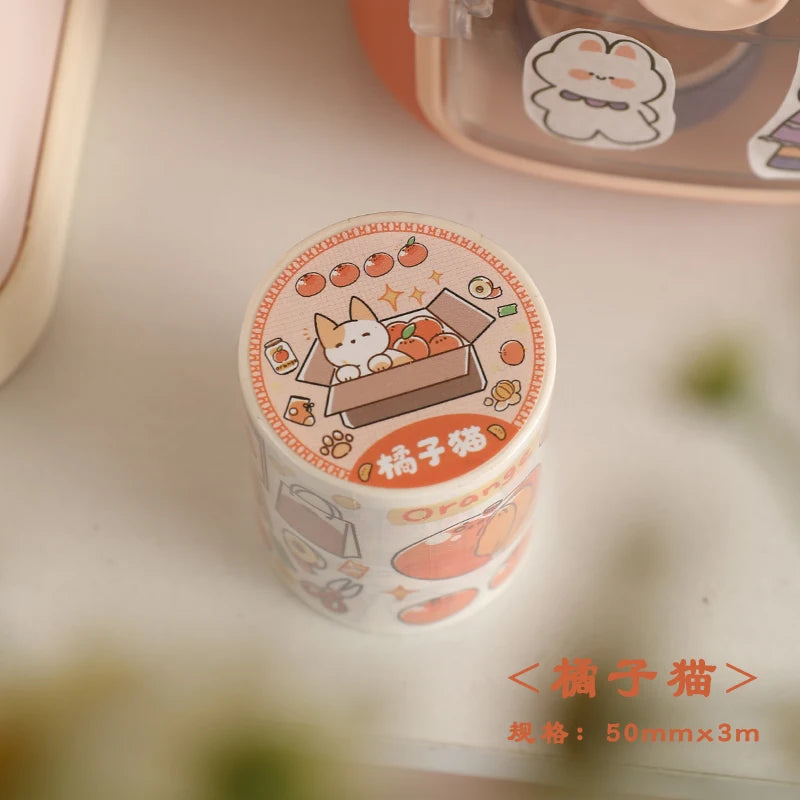 3m/Roll Cartoon Graffiti Life scene Making Tape School Scrapbooking Stickers DIY Aesthetic Decor Handbook Japanese Stationery Qme F 50mmx3m