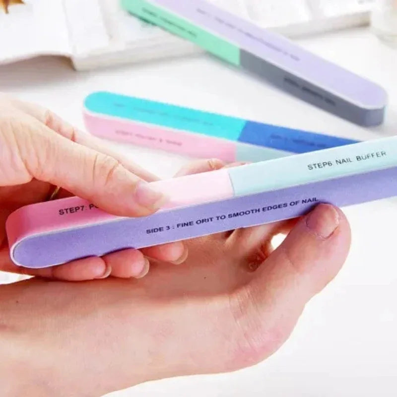 7 Sides Nail Buffers Files Professional Polisher For Nail Art Manicure Polishing Block Buffing Accessories Cream Tools Qme