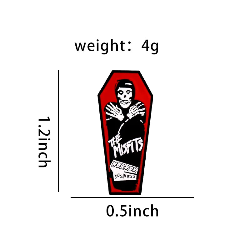 Rock Punk Enamel Pin Music Club Brooch Horror Lepal Badge Metal Backpack Sweater Accessories for Fans Friends Jewelry Wholesale Qme