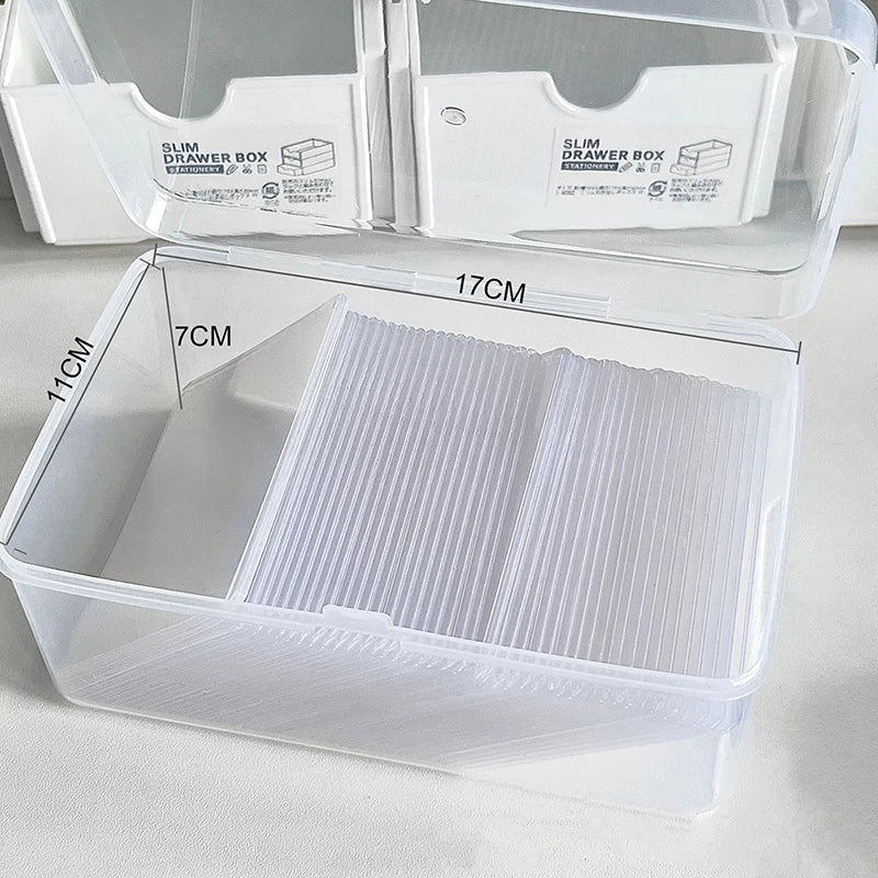 Desk Storage Organizer Classification Box Stationery Photocards Qme