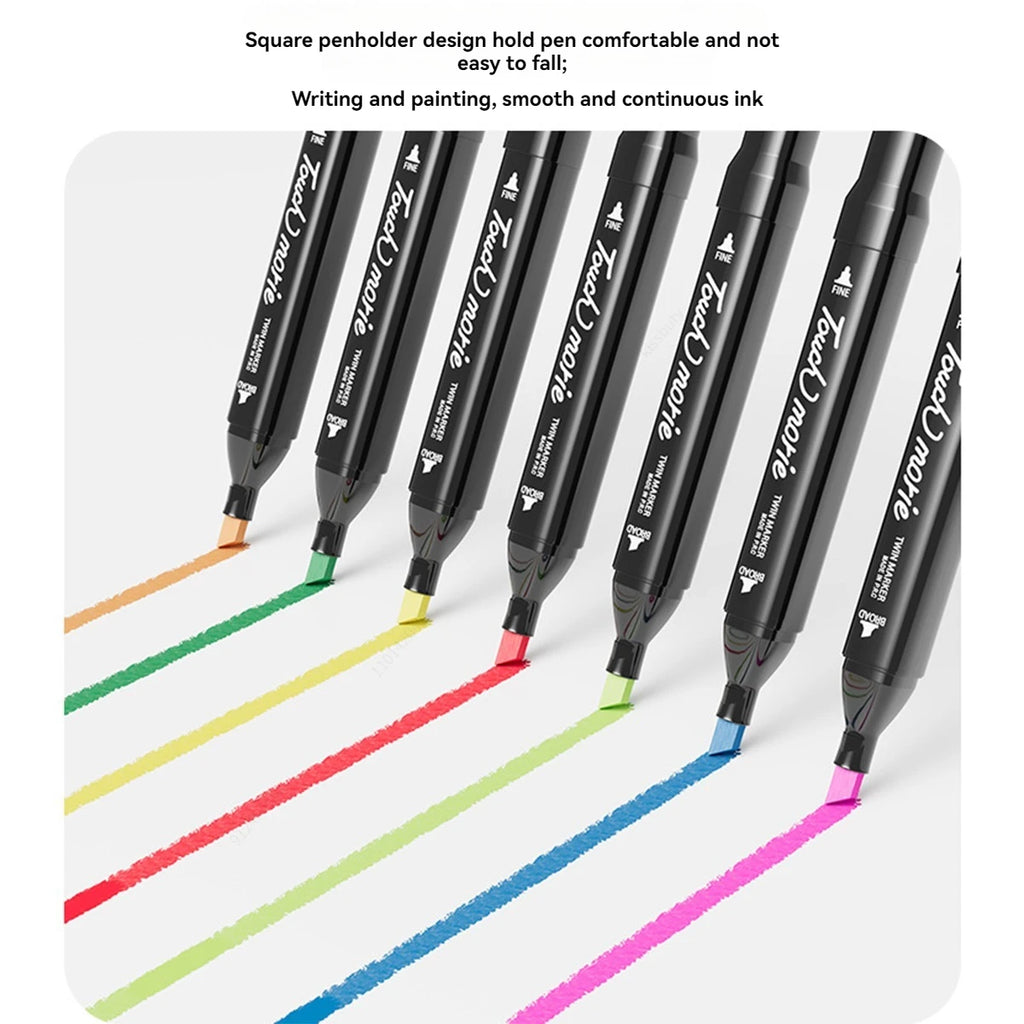 6-24Pcs Dual Tip Alcohol Markers Art Sketch Marker Pen Bright Ink for Illustration Graffiti Painting School Art Supplies Qme