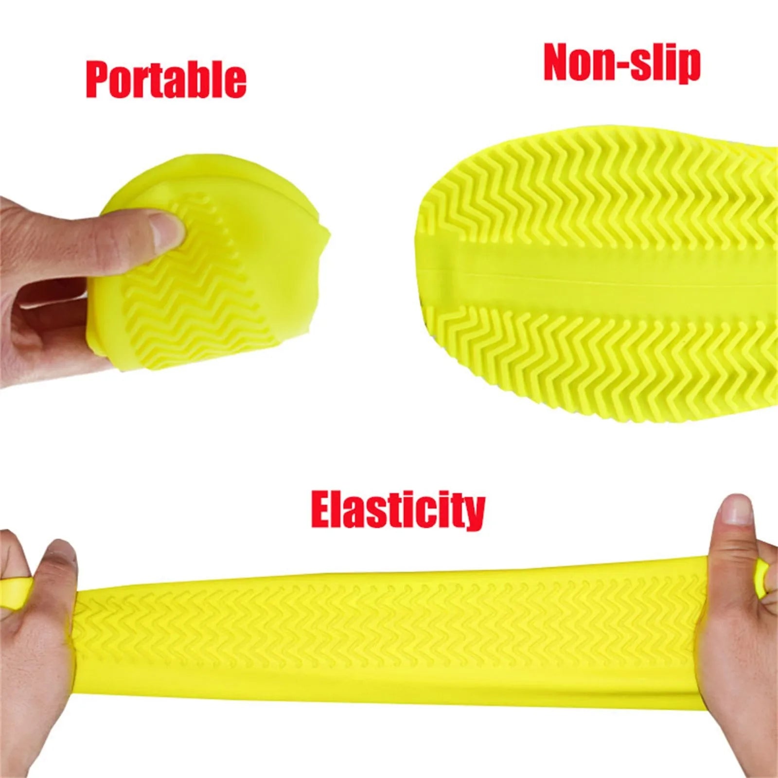 Reusable Silicone Rain Shoe Covers Foldable Waterproof Overshoes for Adult Kid Outdoor Cycling and Walking Non Slip Shoes Cases Qme