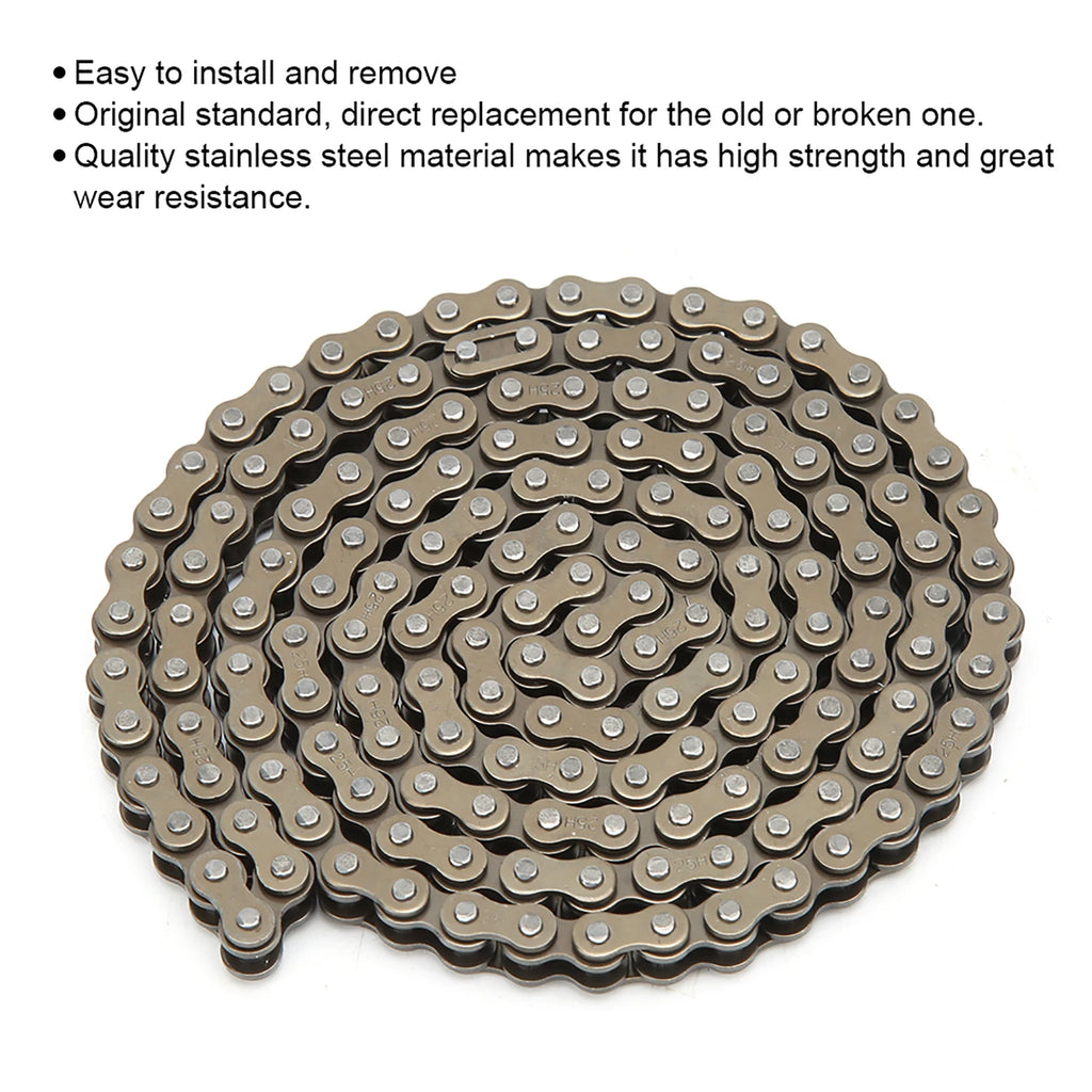 158Links Chain Chain 25H 158Links Stainless Steel Chain Fits for 47cc 49cc Bike Mini Quad ATV Scooter Motorcycle Chain Qme