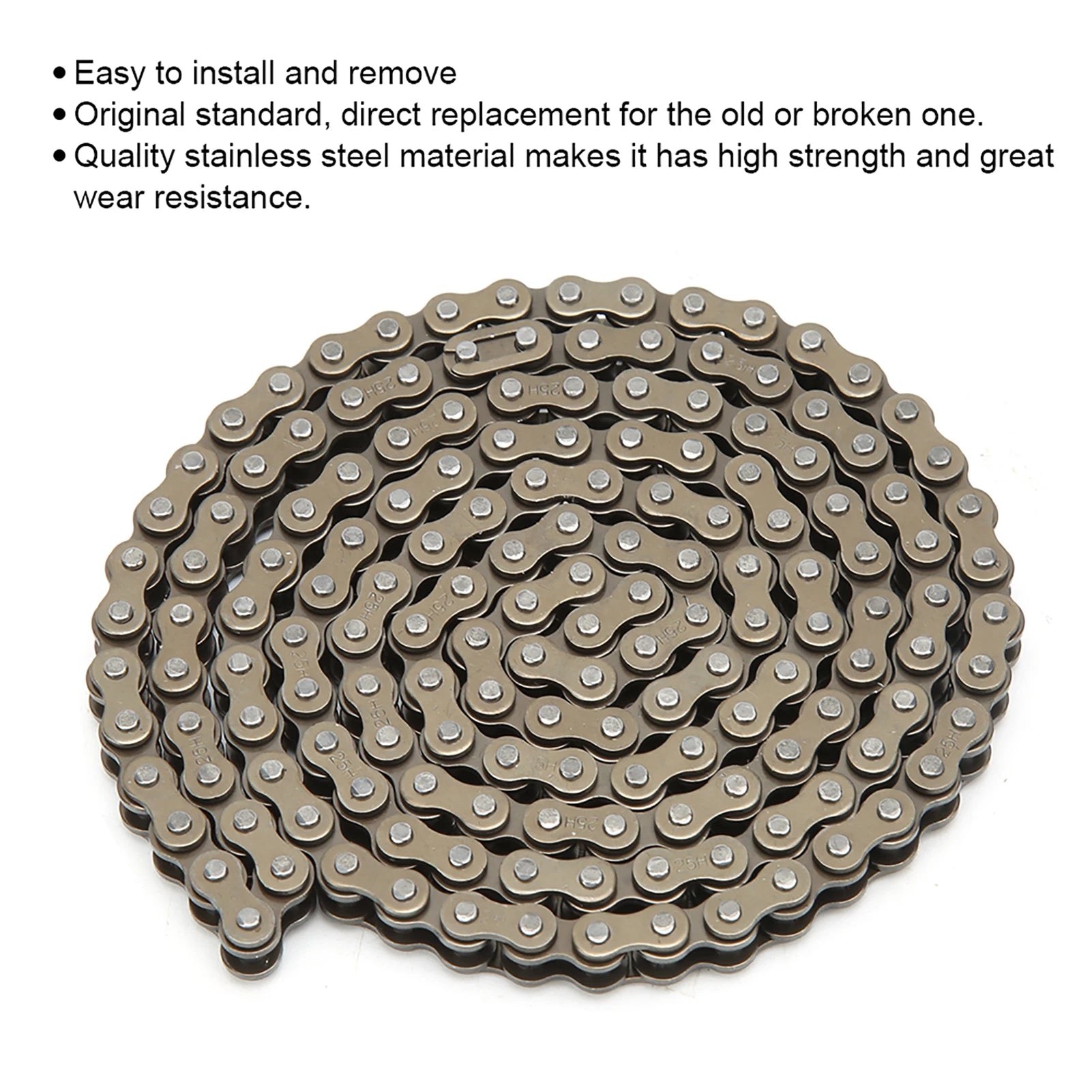 158Links Chain Chain 25H 158Links Stainless Steel Chain Fits for 47cc 49cc Bike Mini Quad ATV Scooter Motorcycle Chain Qme