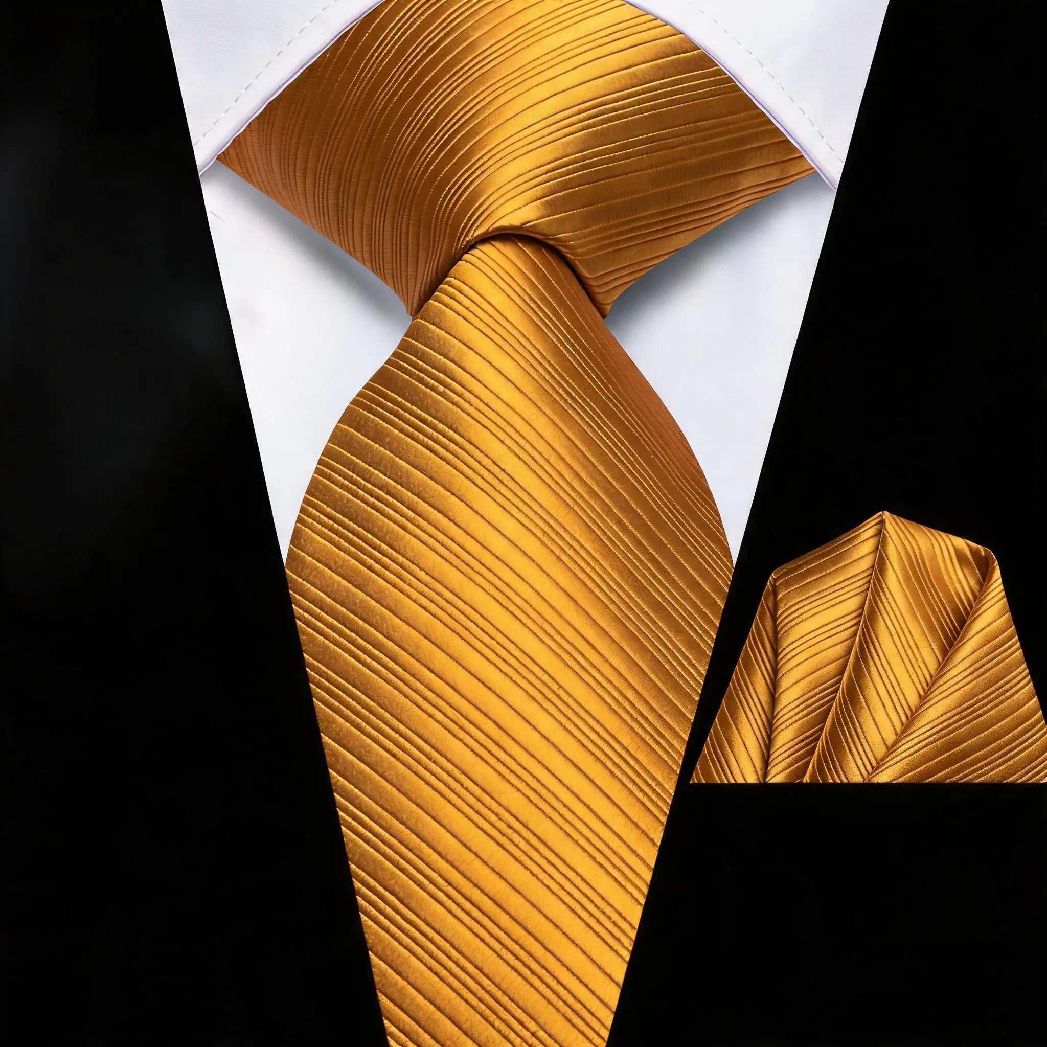 Diagonal Striped Tie Pocket Square Blue Black Brown Gold Men Formal Qme HT-LDSN2142