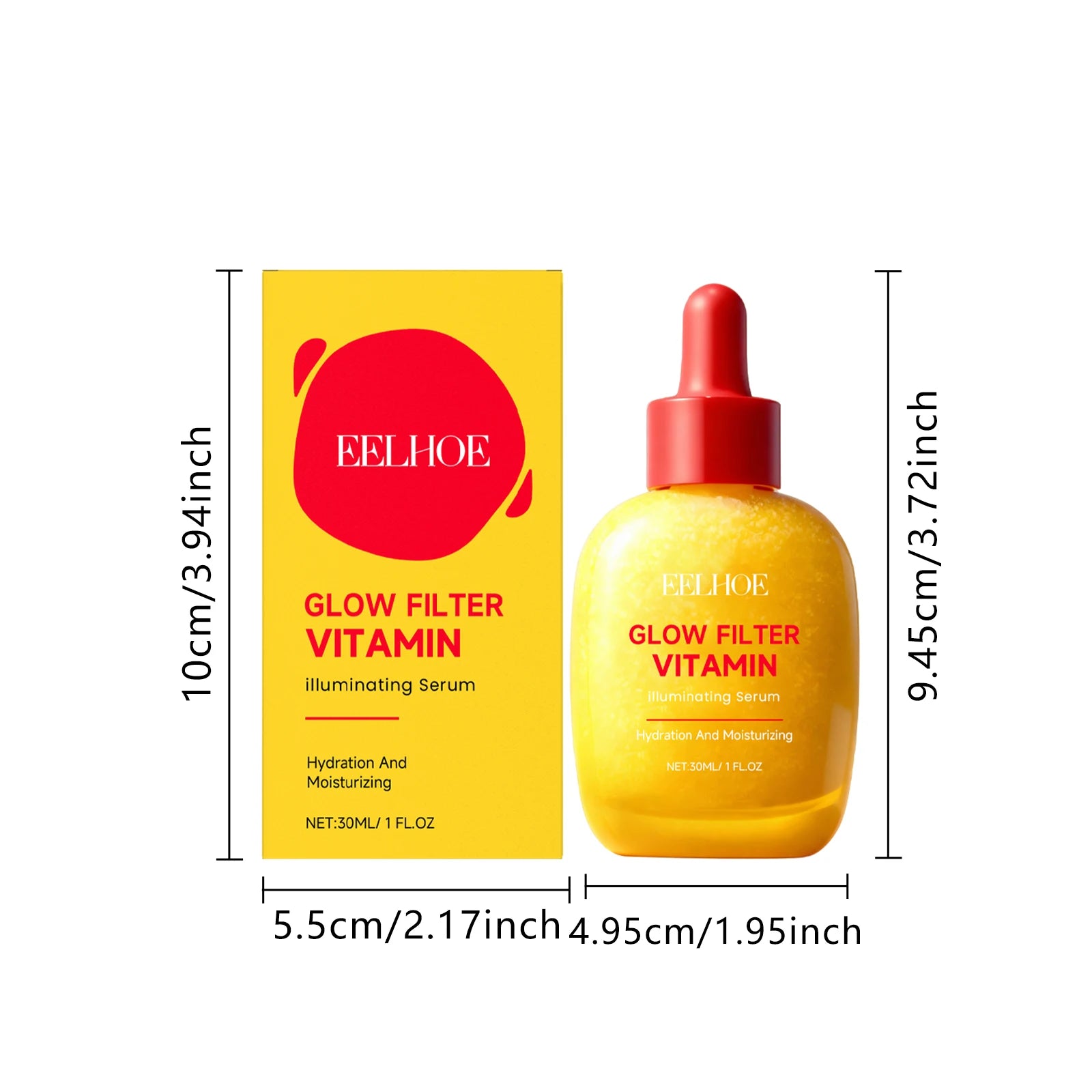 Vitamin C Illuminating Serum Brightening & Hydrating Facial Serum Even Skin Tone Soothes Dryness Daily Skincare Glowing Essence Qme