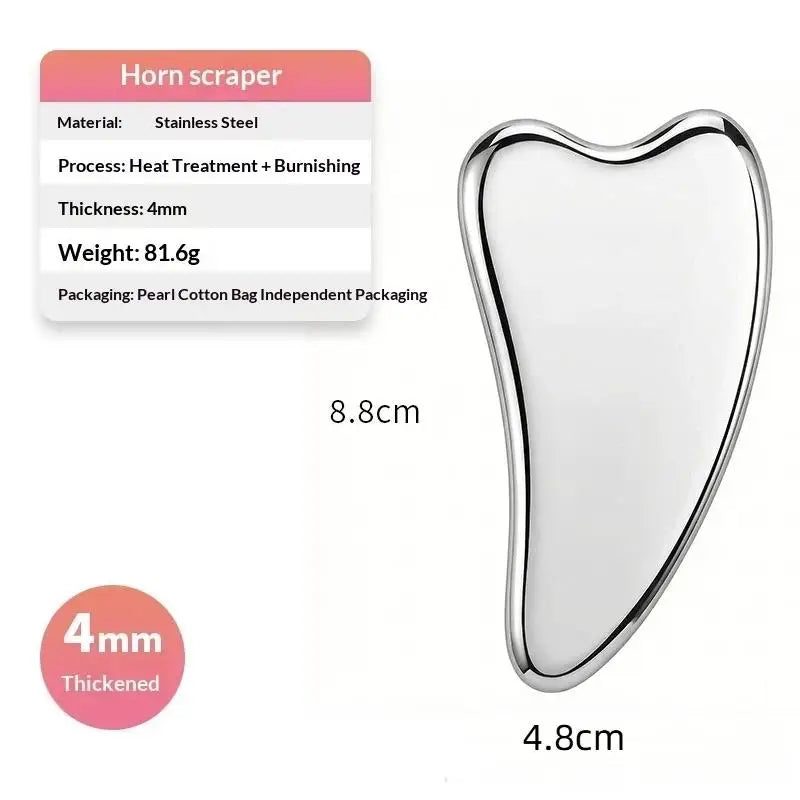 Stainless Steel Gua Sha Scraper Heart Shape Universal Face Massager Qme C