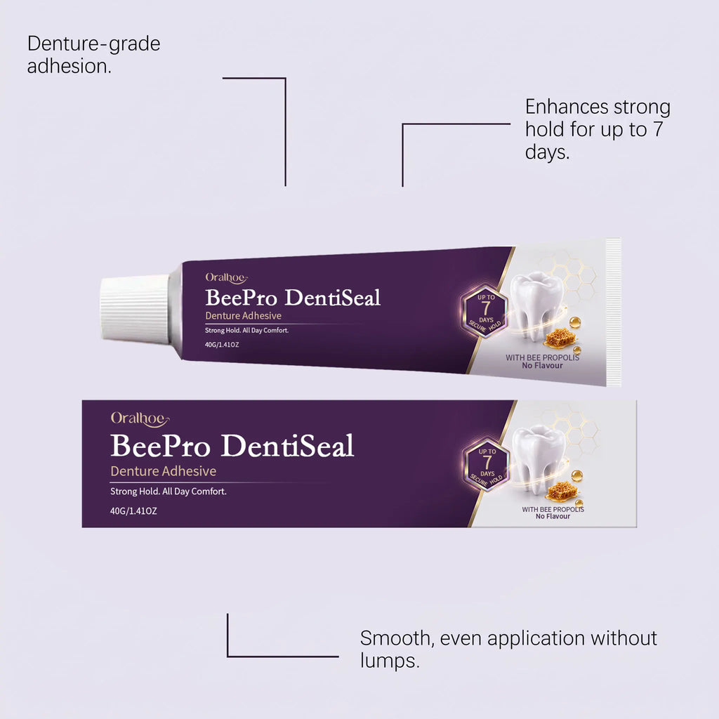 Oralhoe Beepro Dentiseal Denture Adhesive Long-Lasting Hold Gap Filling Smooth Flavor Free Gentle Gum Care Dentures Fixing Cream Qme