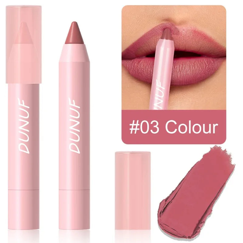 18 Colors Matte Lipstick Pen Soft Silky Velvet Lip Liner Pencil Sexy Full Color Lip Crayon Waterproof Lasting Beauty Maquillaje Qme 03