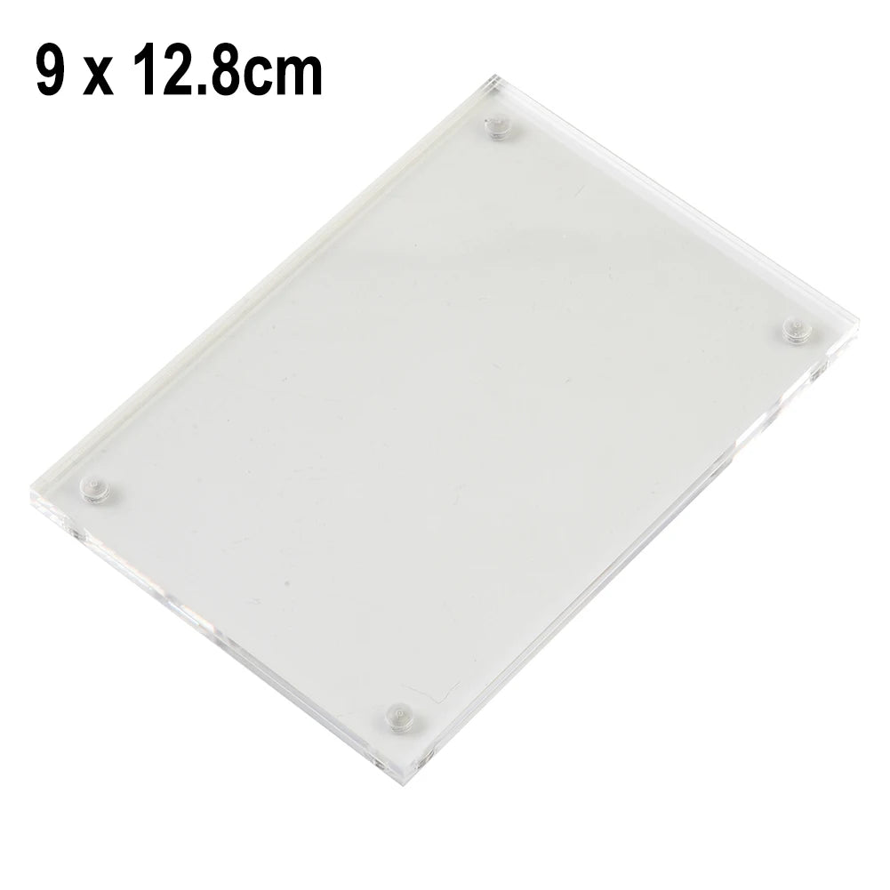 Transparent Acrylic Display Board Magnetic Double Sided Photo Frame Clear Crystal Poster Desk Show Stand Desktop Decor For Home Qme