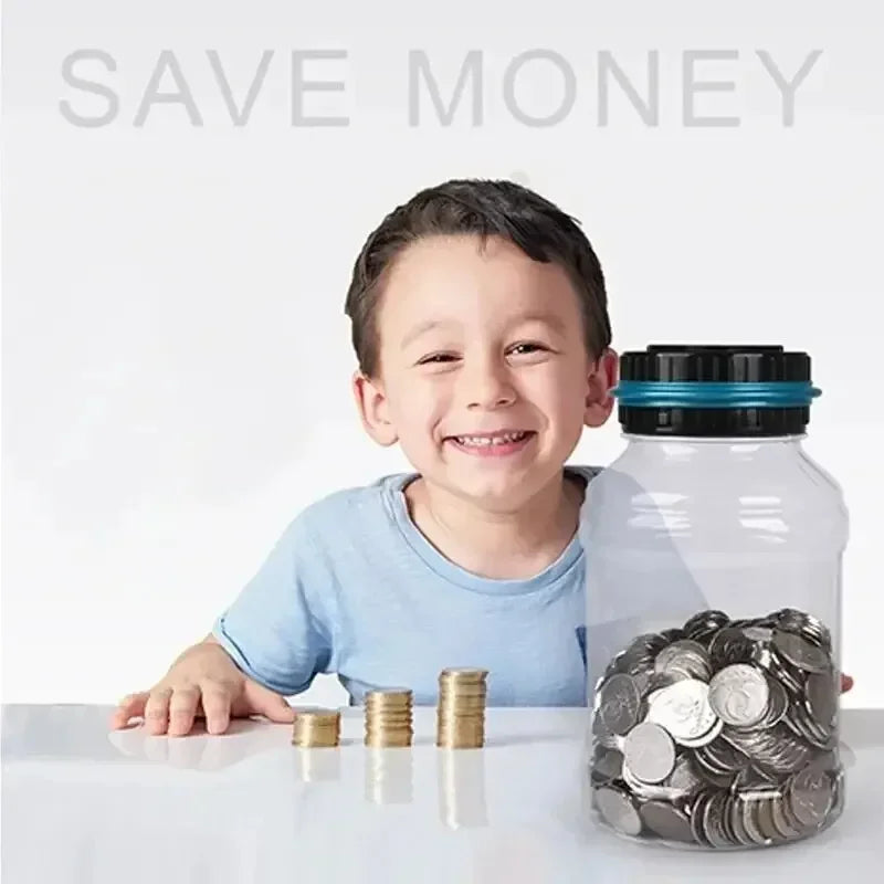 1PC Electronic Piggy Bank Counter Coin Digital LCD Counting Coin Money Saving Box Jar Coins Storage Box For USD EURO Money Gifts Qme