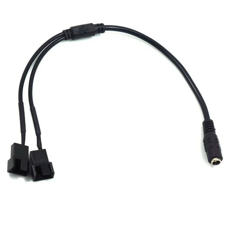 DC5521 to 4Pin line computer chassis fan line 12V power adapter one-to-two fan patch cord Qme