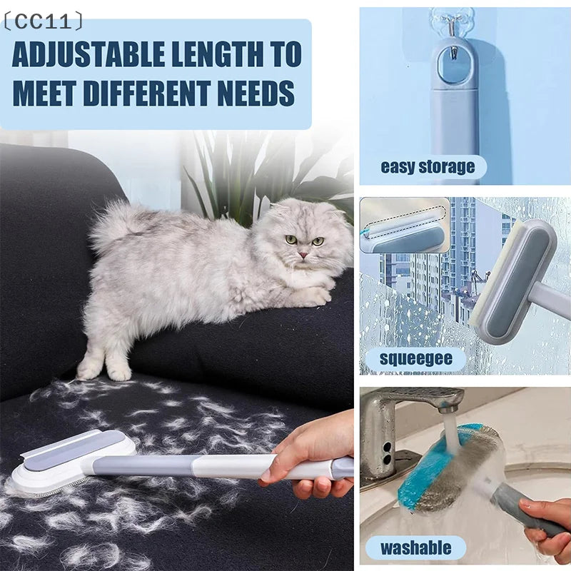 CC11Pet Hair Remover 1- Reusable Long Handle Dog Brush Washable Lint Qme
