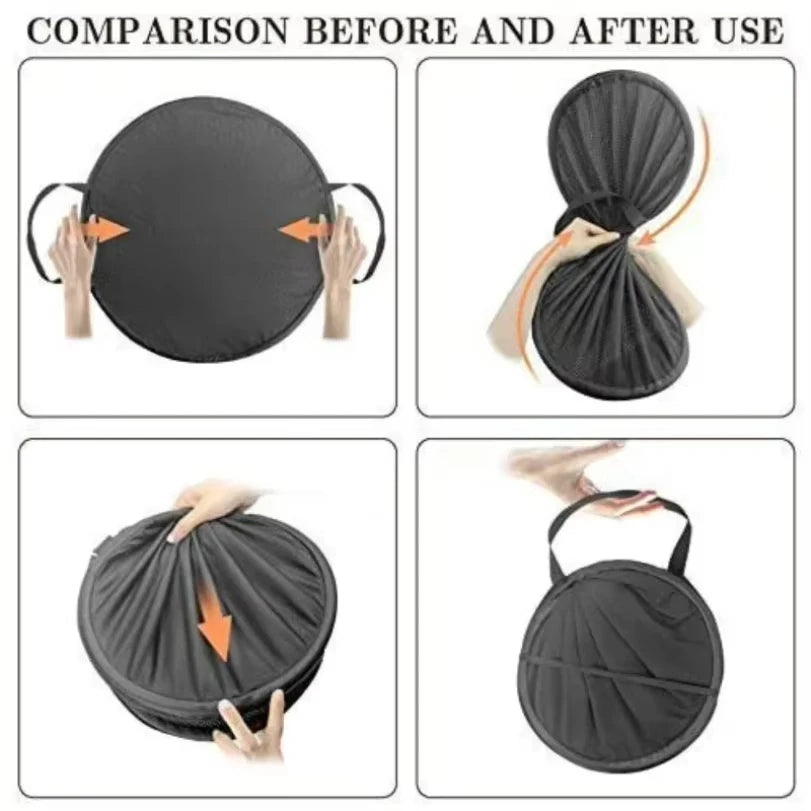 Drying Machine Laundry Basket 2024 New Fine Nylon Cloth Washing Machine Foldable Pop up Storage Dirty Cloth Basket Qme