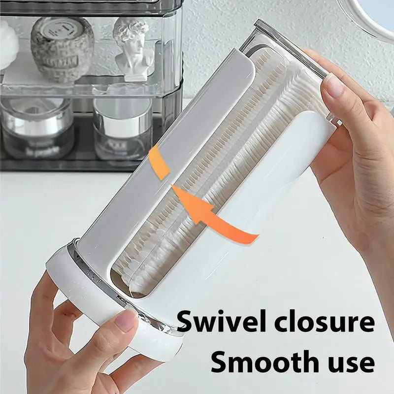 Cotton Pads Holder Two Cylinder Cotton Pads Organizer Dispenser Bathroom Canisters Storage Containers Display Stand For Bathroom Qme