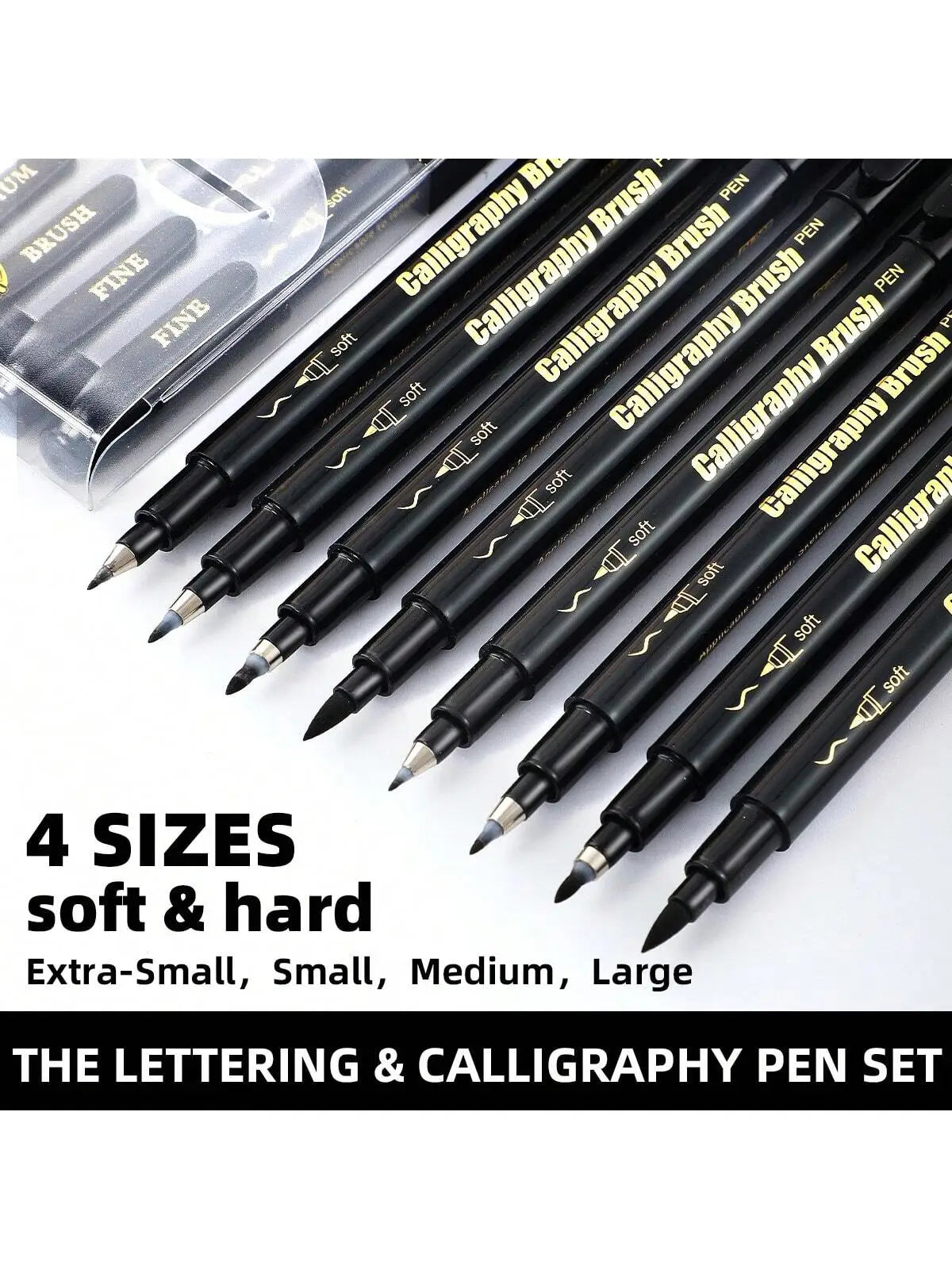 Black Calligraphy Art Marker Brush Pens, Brush Tips, Art Marker Craft Supplies Art Writing Office School Student Supplies Qme