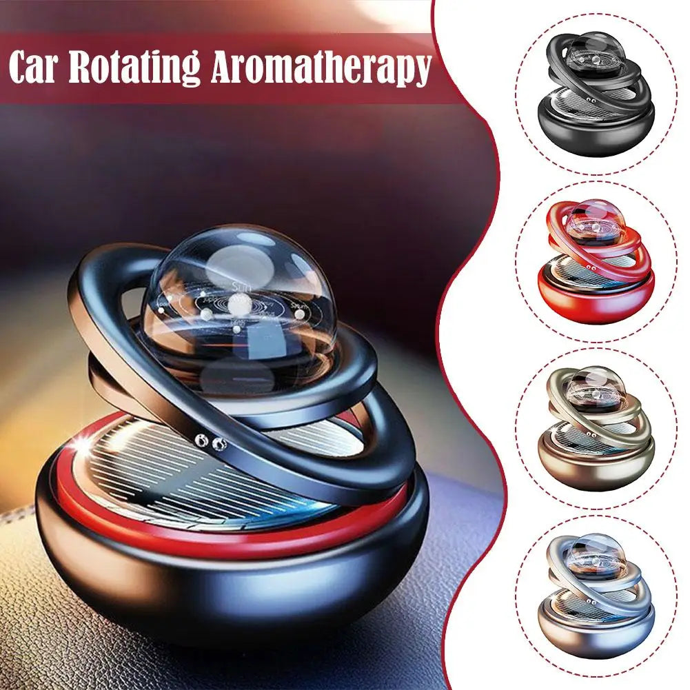 NEW Solar Power Car Perfume Car Air Freshener Solar Ornaments Rotating Aromatherapy Perfume Ornaments Creative Car Diffuser Qme
