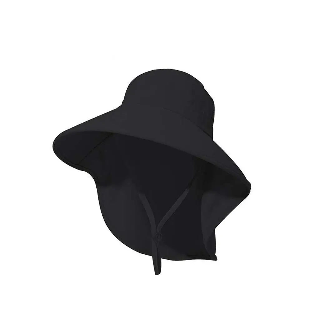 Hiking Hats Women Fisherman Hat Long Wide Brim Quick Drying Neck Qme Black