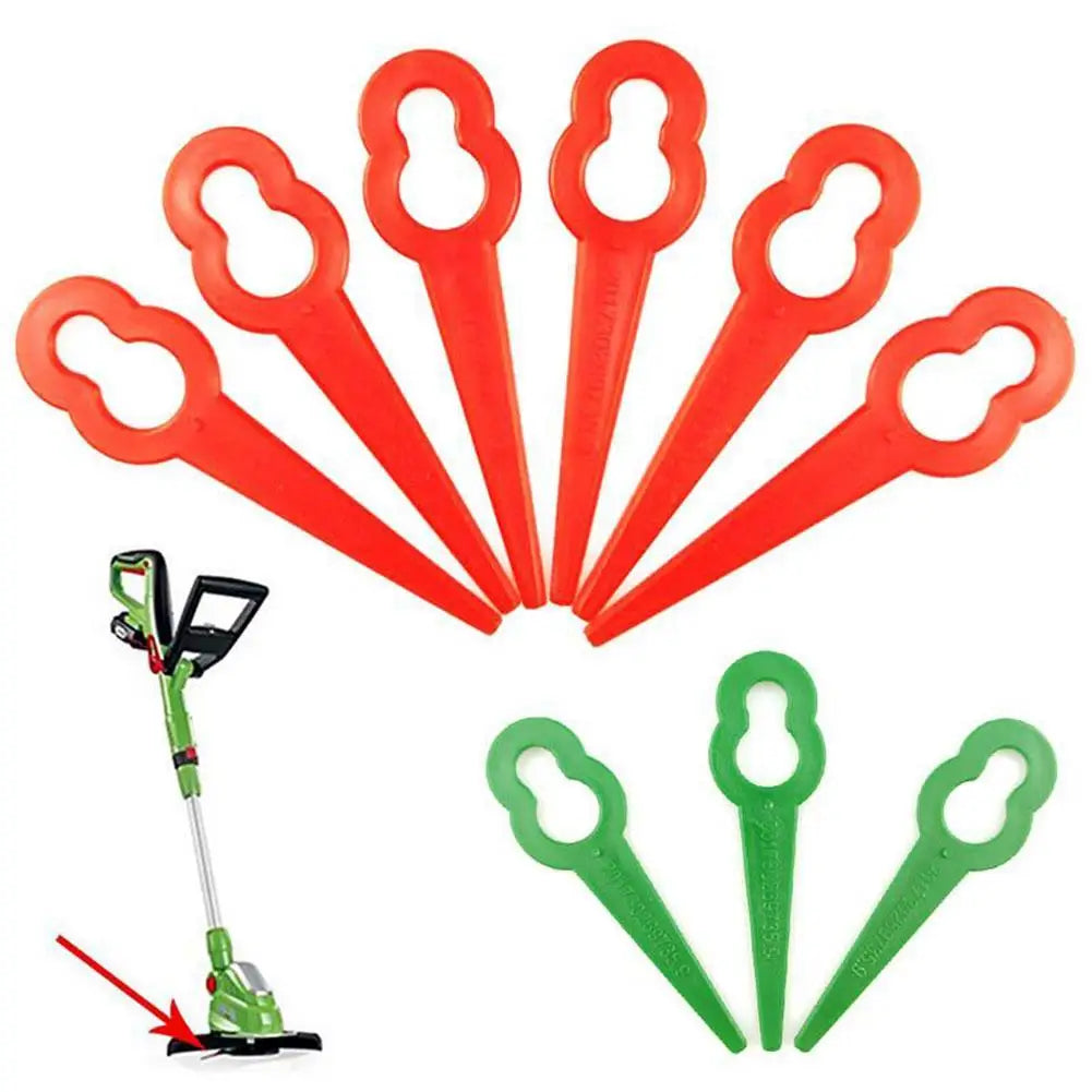 100pcs Plastic Cutter Blades For Electric Cordless Grass Trimmer Strimmer Tool Grass Trimmer Blades Replacement Garden Tool Qme