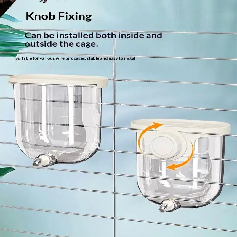 Tiger Skin Parrot Myna Water Feeder Birdcage Hanging Supplies Bird Qme