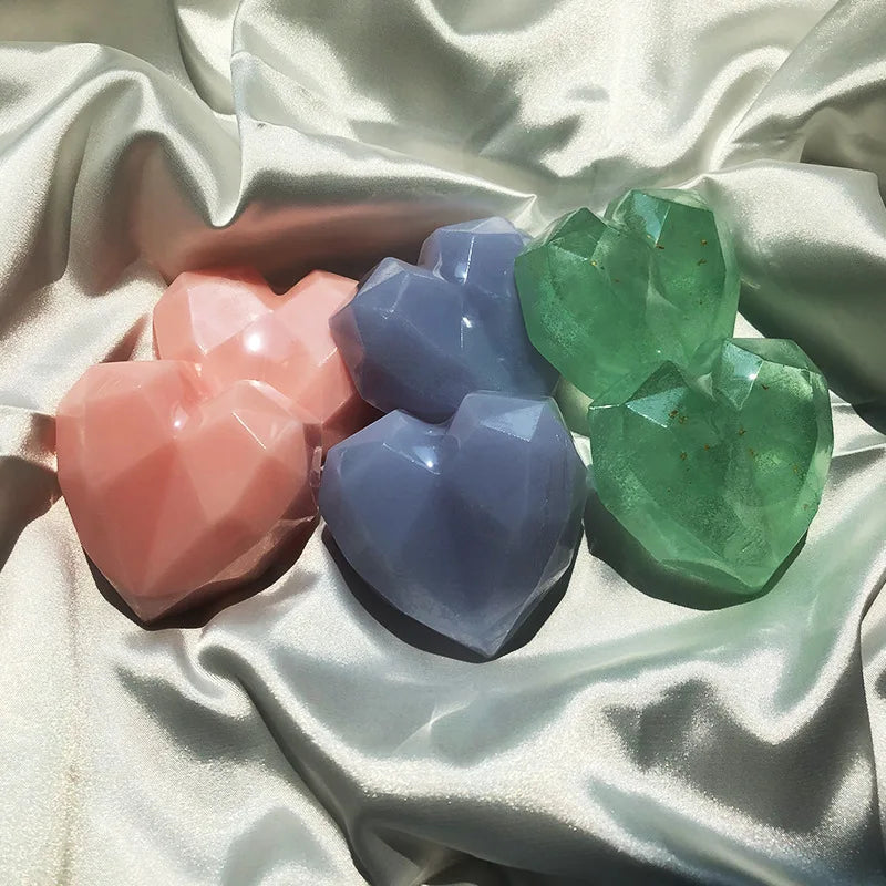 1/3/5pcs mix Diamond Heart Handmade Soap Wedding Gift Set Facial Soap with Chamomile Fragrance Essential Oil Soap Qme