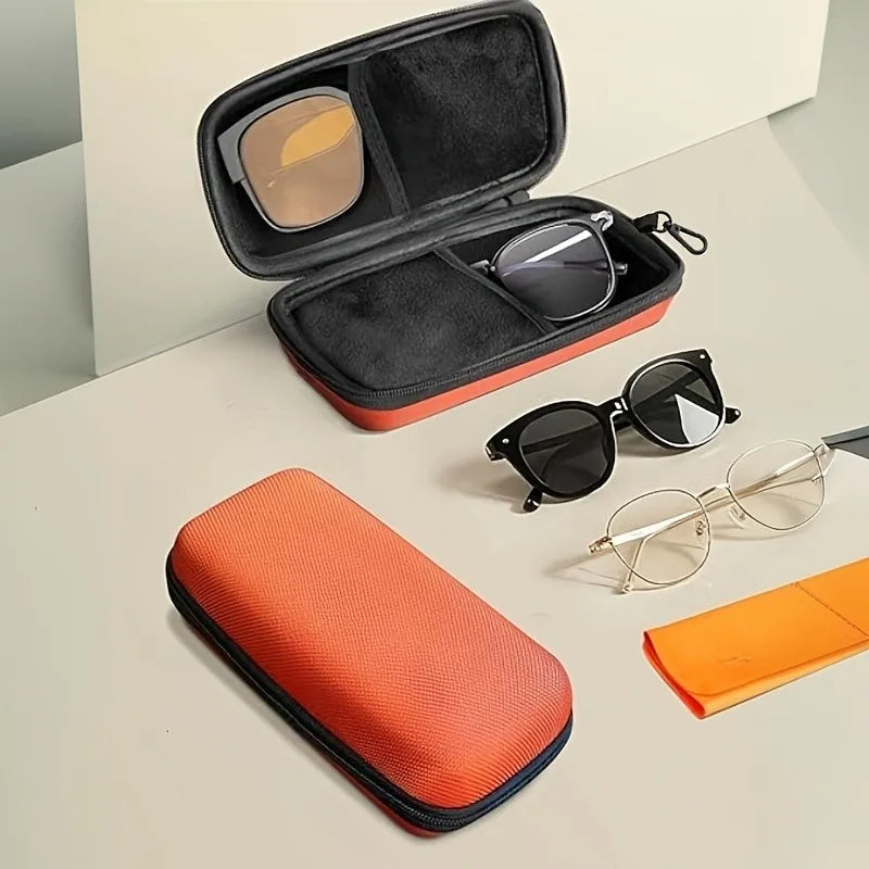 Protective Hard Shell Double Compartment Glasses Storage Box Qme