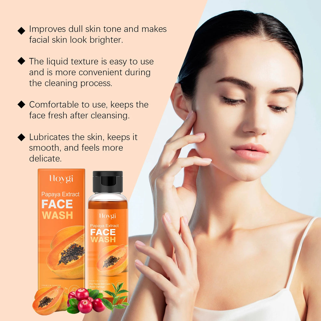 Papaya Face Wash Oil Control Gentle Cleanser Not Tight Moisturizing Hydrating Skin Rejuvenation Clean Pore Brightening Face Wash Qme