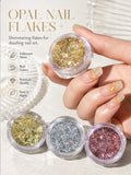 4 Colors Premium Opal Nail Powder Metallic DIY Decorations Glitter Gel Qme 1 set