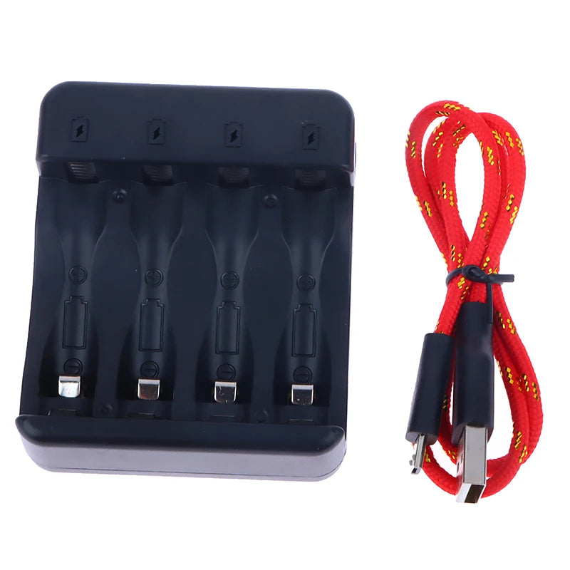 4-slot Smart Ni-zn Battery Charger Indicator Charging Cable LED Qme
