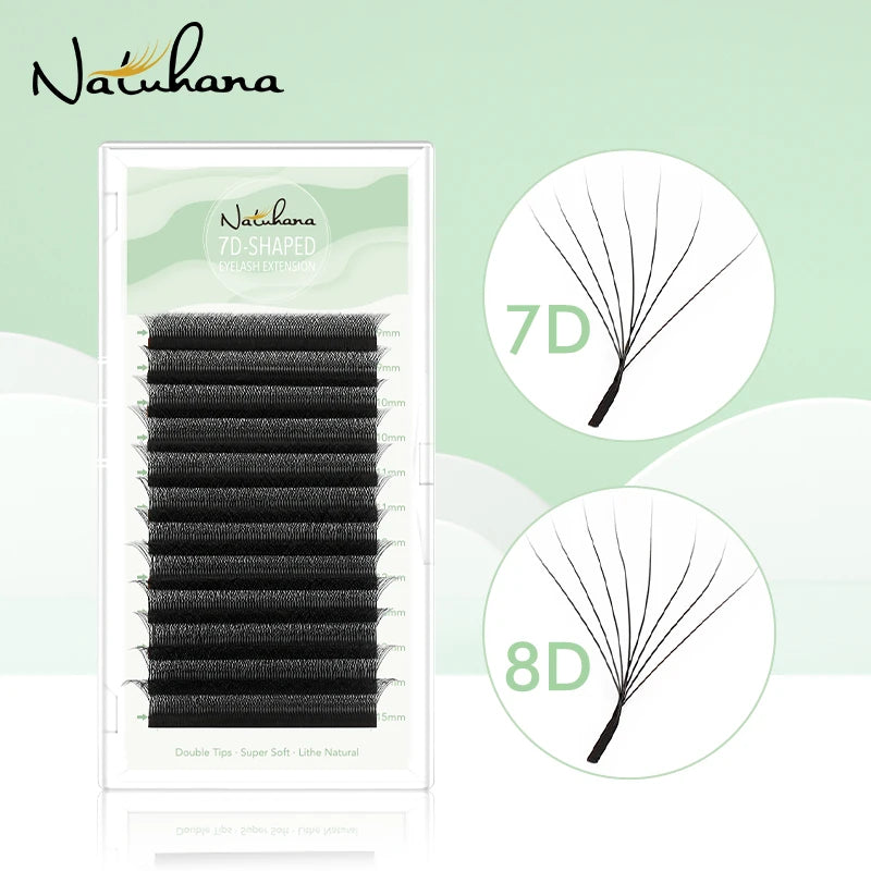 NATUHANA 7D W-shaped Eyelash Extensions Premade Volume Fan Natural Qme