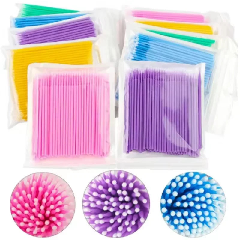 100pcs Microbrushes for Eyelash Extension Makeup Brush Swab Disposable Individual Applicators Mascara Eyelashes Brushes Qme