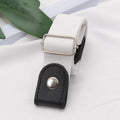 New Adjustable Belts for Women Buckle-Free Waist Jeans Pants No Buckle Stretch Elastic Waist Men Canvas Belt Lazy Invisible Belt Qme WHITE