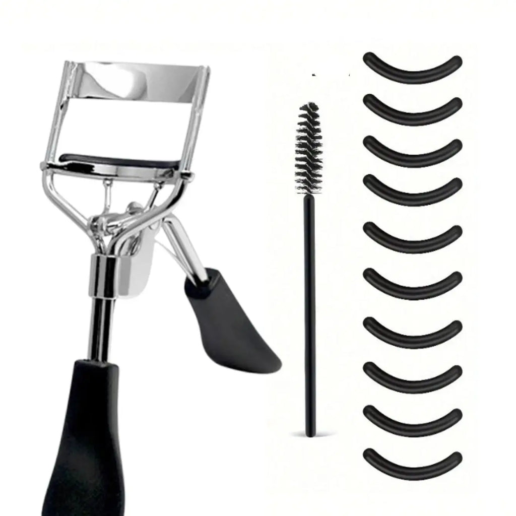 Eyelash Curler Built-in Comb Long-lasting Curled Lashes Travel Qme black