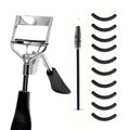 Eyelash Curler Built-in Comb Long-lasting Curled Lashes Travel Qme black