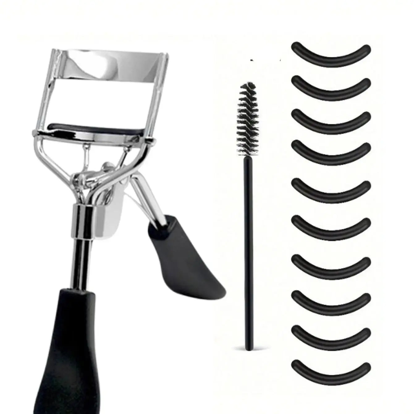 Eyelash Curler Built-in Comb Long-lasting Curled Lashes Travel Qme black