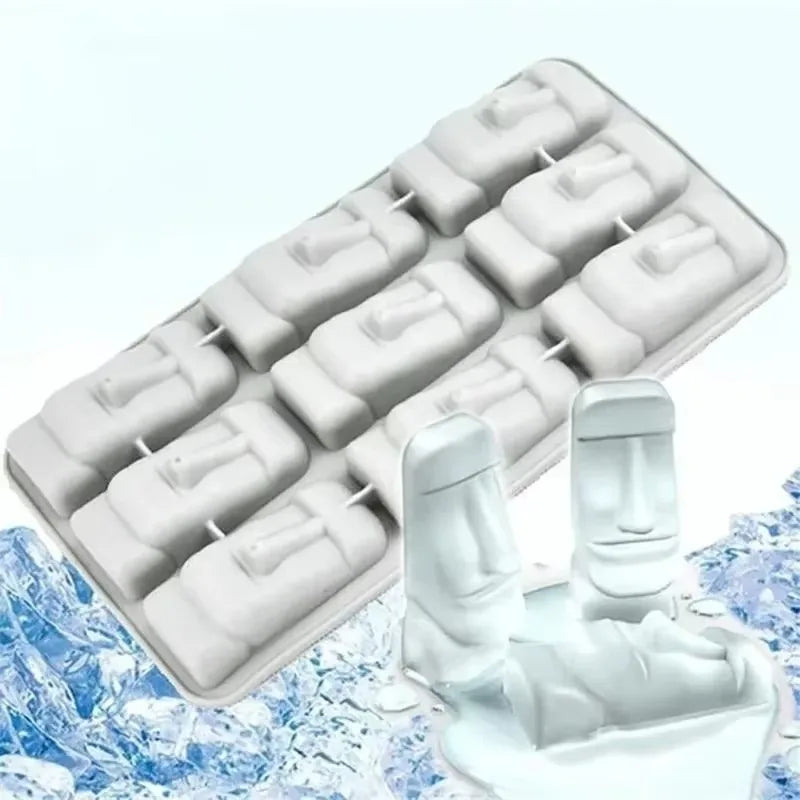 Moai Stone Face Silicone Ice Cube Mold Mini DIY Ice Tray For Whiskey Cocktail Chocolate Cake Baking Summer Kitchen Gadget Qme