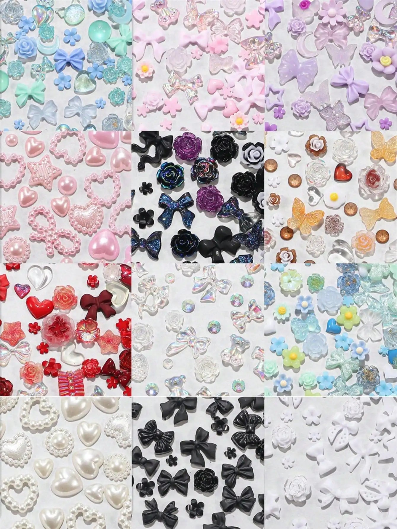 Mixed Nail Art Charms Accessories Decoration Supplies Women Girls Qme