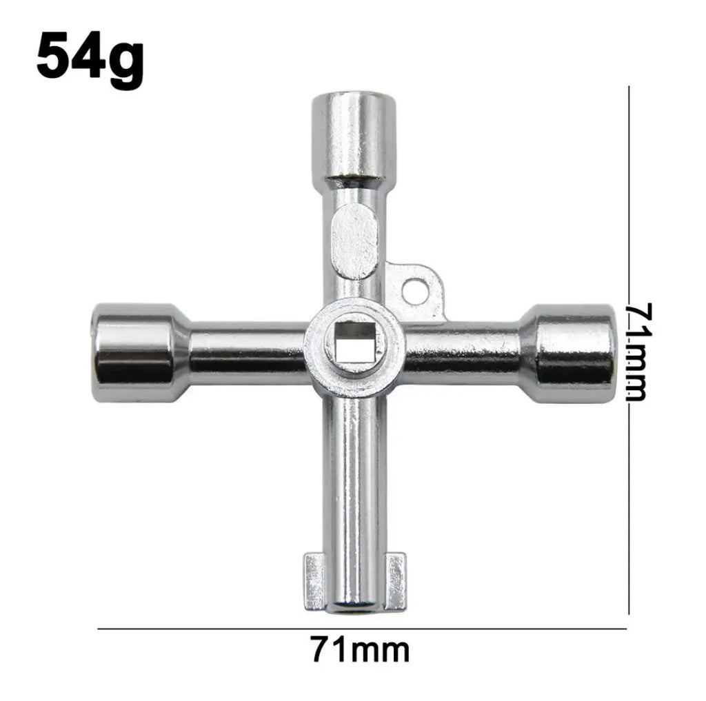 Multifunctional 4-in-1 Cross Portable Silver Hand Screwdriver DIY Qme