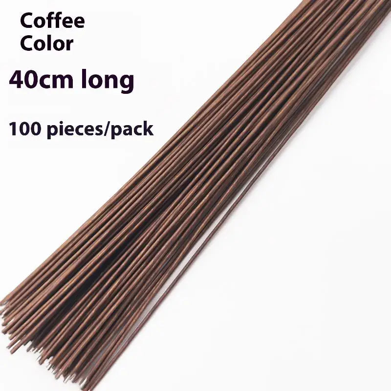 Wedding Home Decor Floral Wire Stems Artificial Green Flower Stem DIY Qme Coffee
