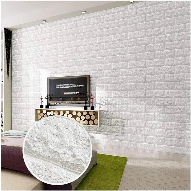 Waterproof Peel and Stick Wallpaper in Rolls Removable Faux Brick for Bathroom Kitchen Living Room DIY Decorative Background Qme