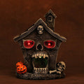 Halloween Head Haunted House Village Figurine Decoration Resin Mansion Lighted Decor For Home Kitchen Fireplace Desk Ornaments Qme A One Size