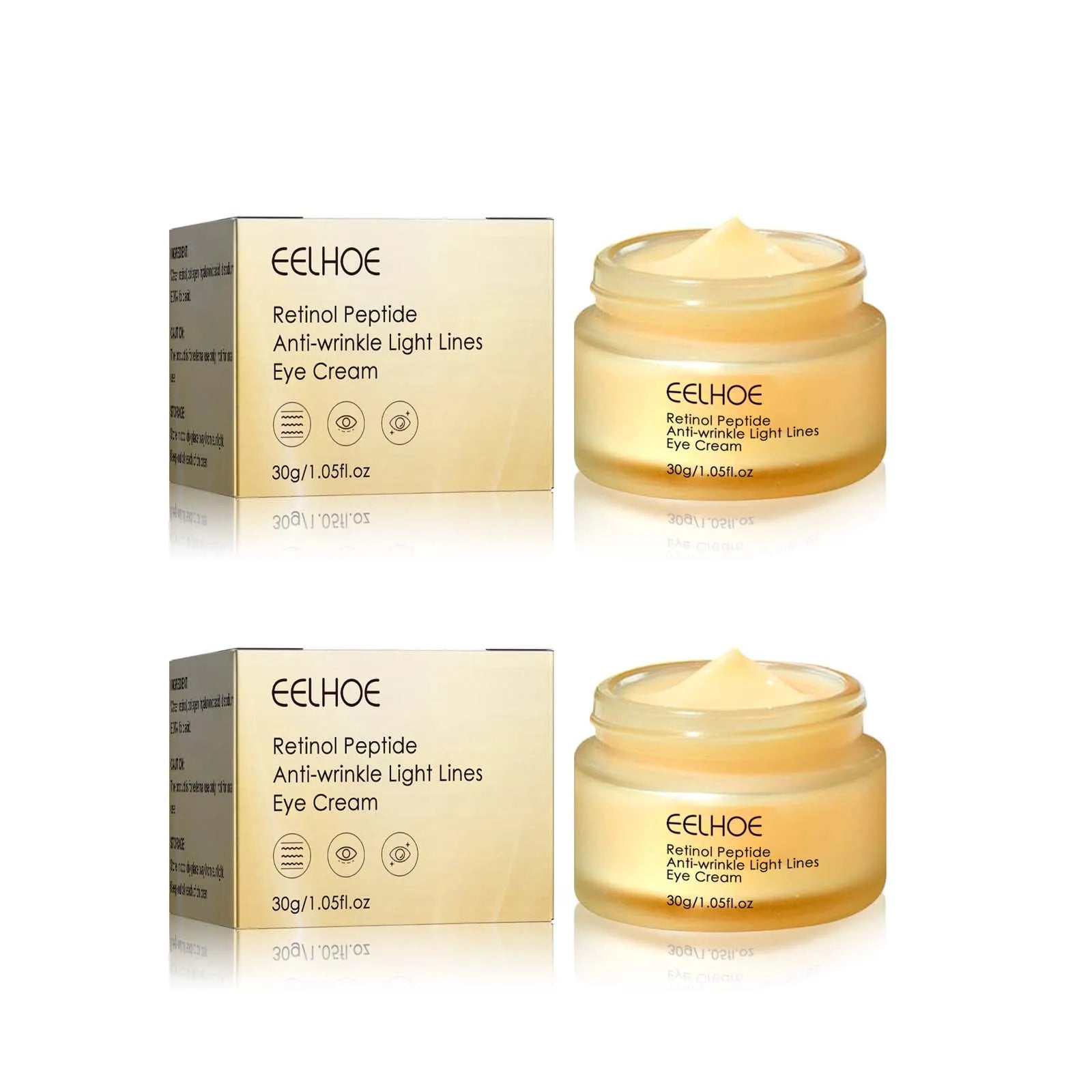 Retinol Peptide Eye Cream Reduce Dark Circles Eye Bag Remover Improve Puffiness Fade Eyes Fine Lines Brighten Eye Cream Qme 2 x 30g Boxed